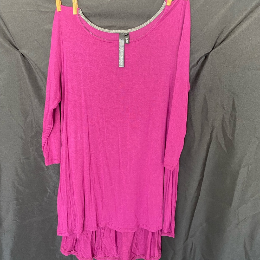 Fuchsia 3/4 sleeve Tunic S EUC